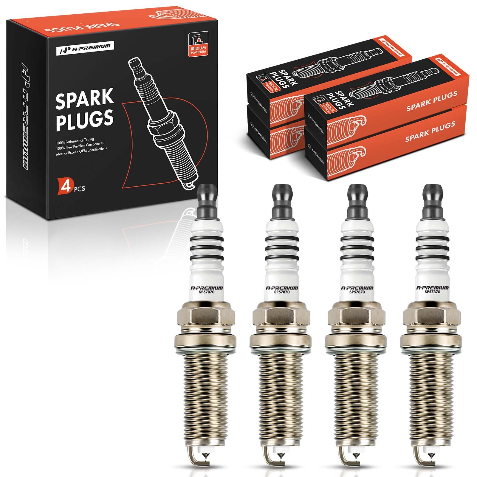 A-Premium 4x Iridium & Platinum Spark Plugs for Honda CR-V 2010-2014 Civic 12-15