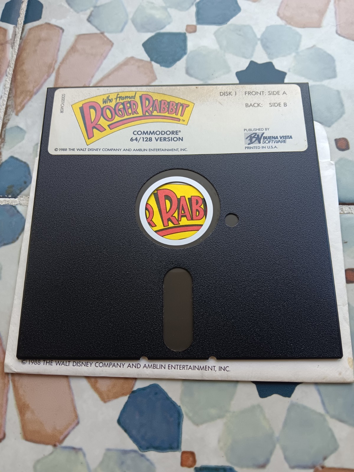 Commodore 64 Roger Rabbit Disk Only Computer Game Software Tested/Works