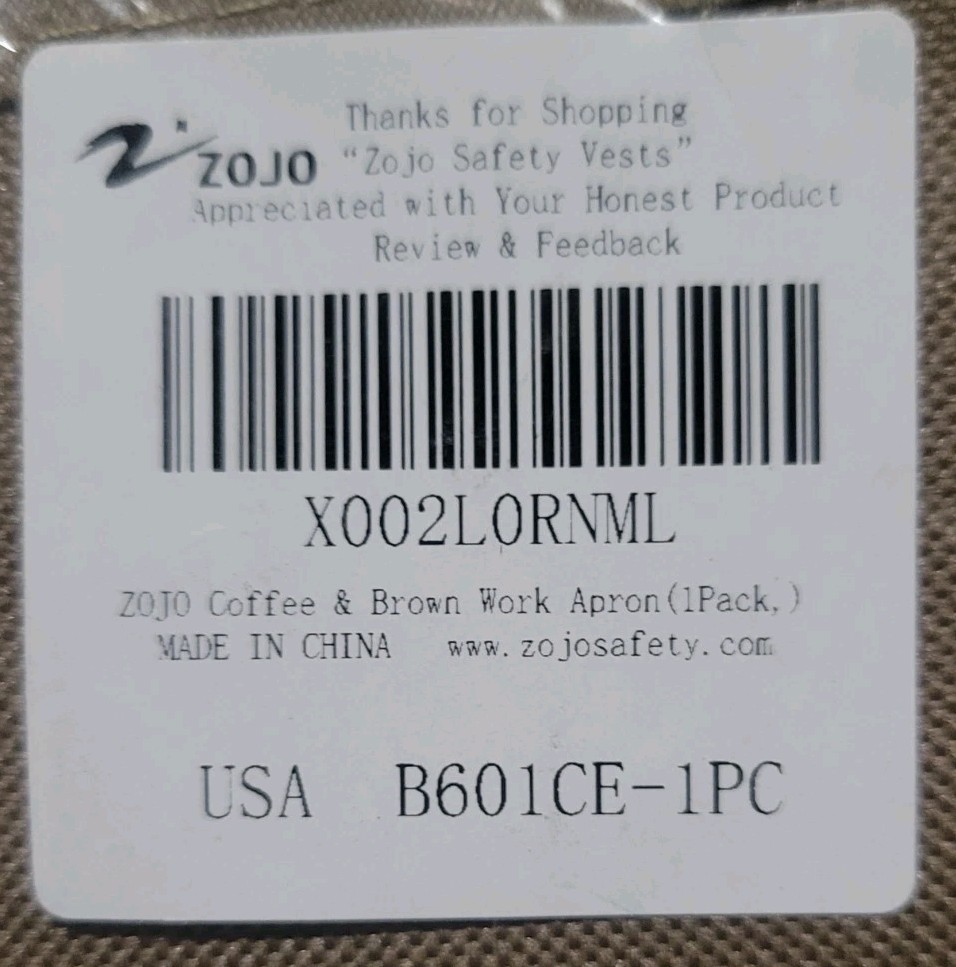 Zojo Work Apron Multiple Slots Work Tool Coffee Brown