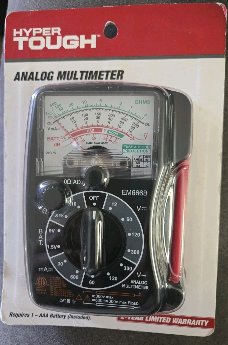 Hyper Tough Analog Multimeter NIP