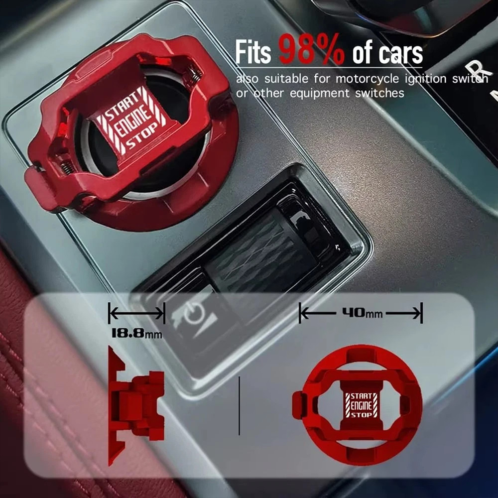 Car Start Stop Button Decor Car Engine Push Start Switch Button Cover Protector