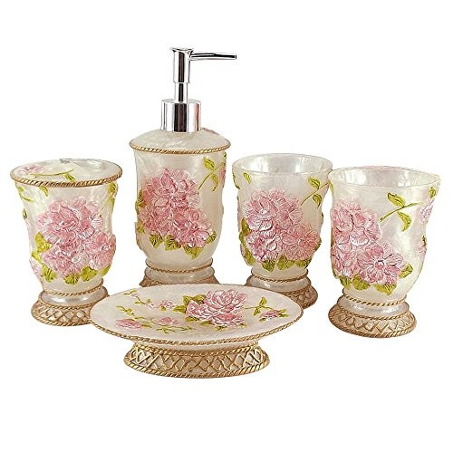 Vintage Bathroom Accessories, 5Piece Bathroom Accessories Set, Bathroom Set