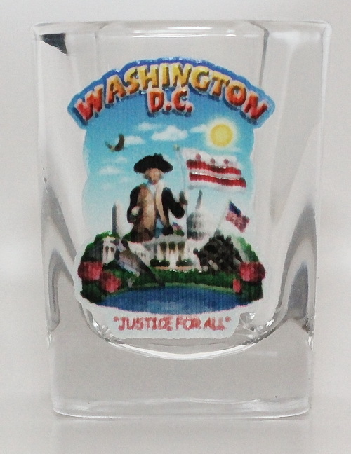 WASHINGTON DC MONTAGE SQUARE SHOT GLASS SHOTGLASS