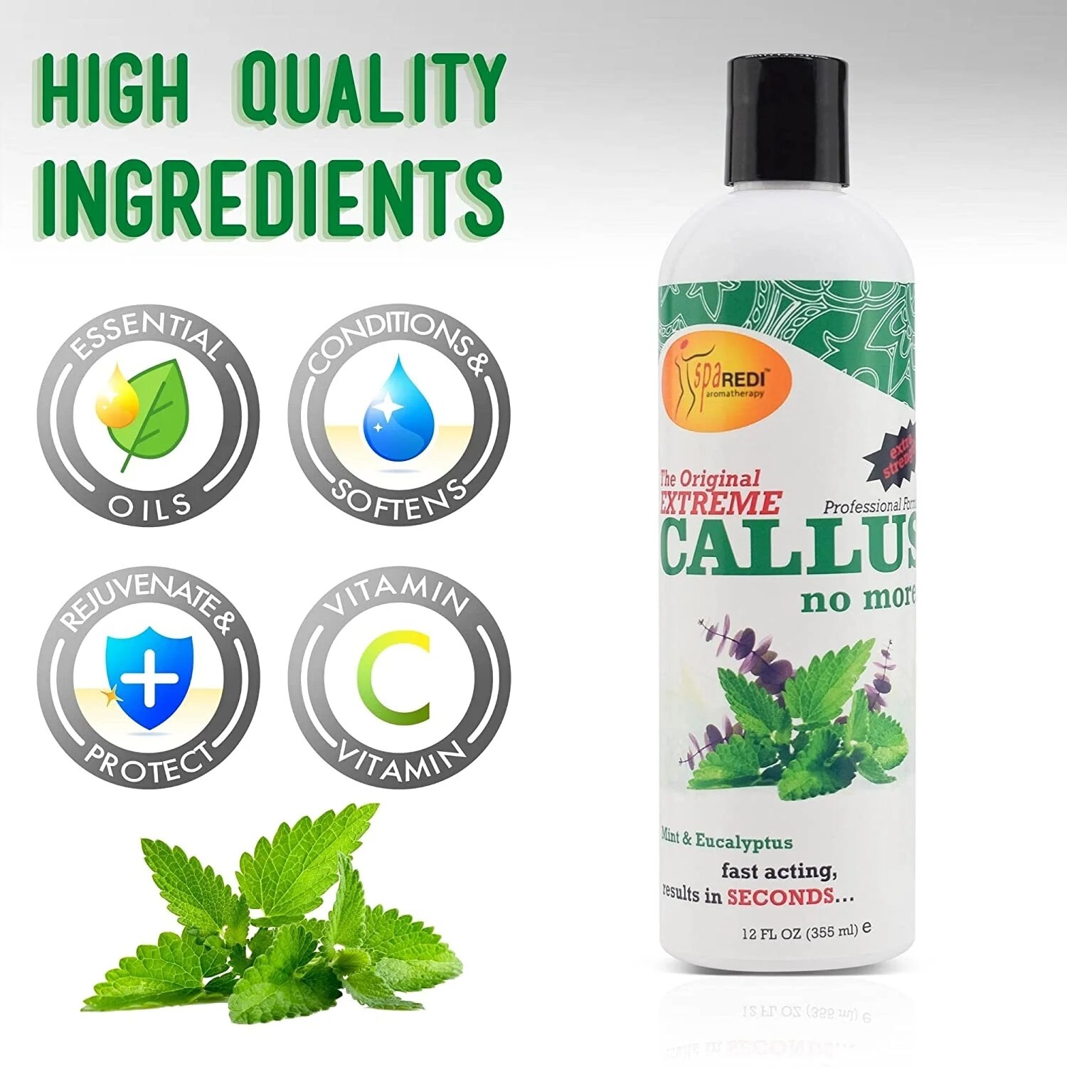 Spa Redi Callus Remover Mint & Eucalyptus 12 Oz