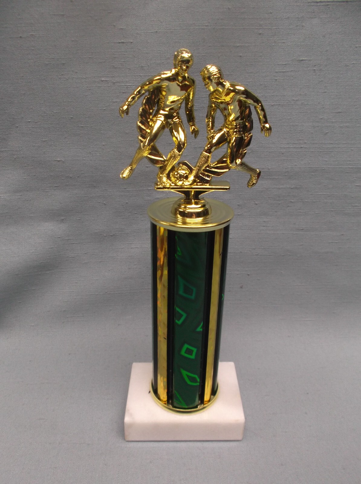 action SOCCER trophy male award green column marble base team quantities