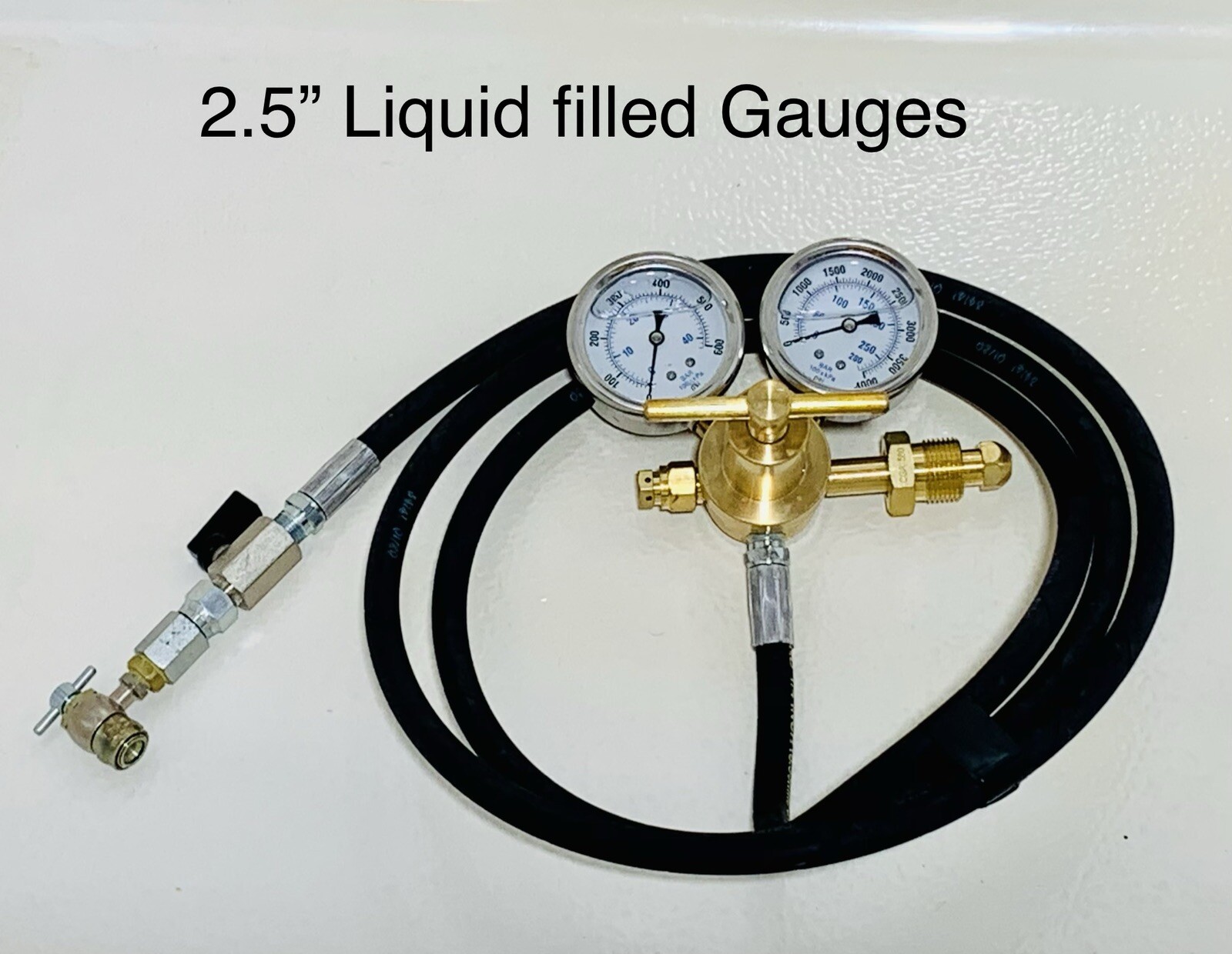 Nitrogen Regulator Kit 8’  Hose 600psi  W/ No Loss Air Chuck & Shut Off Shocks