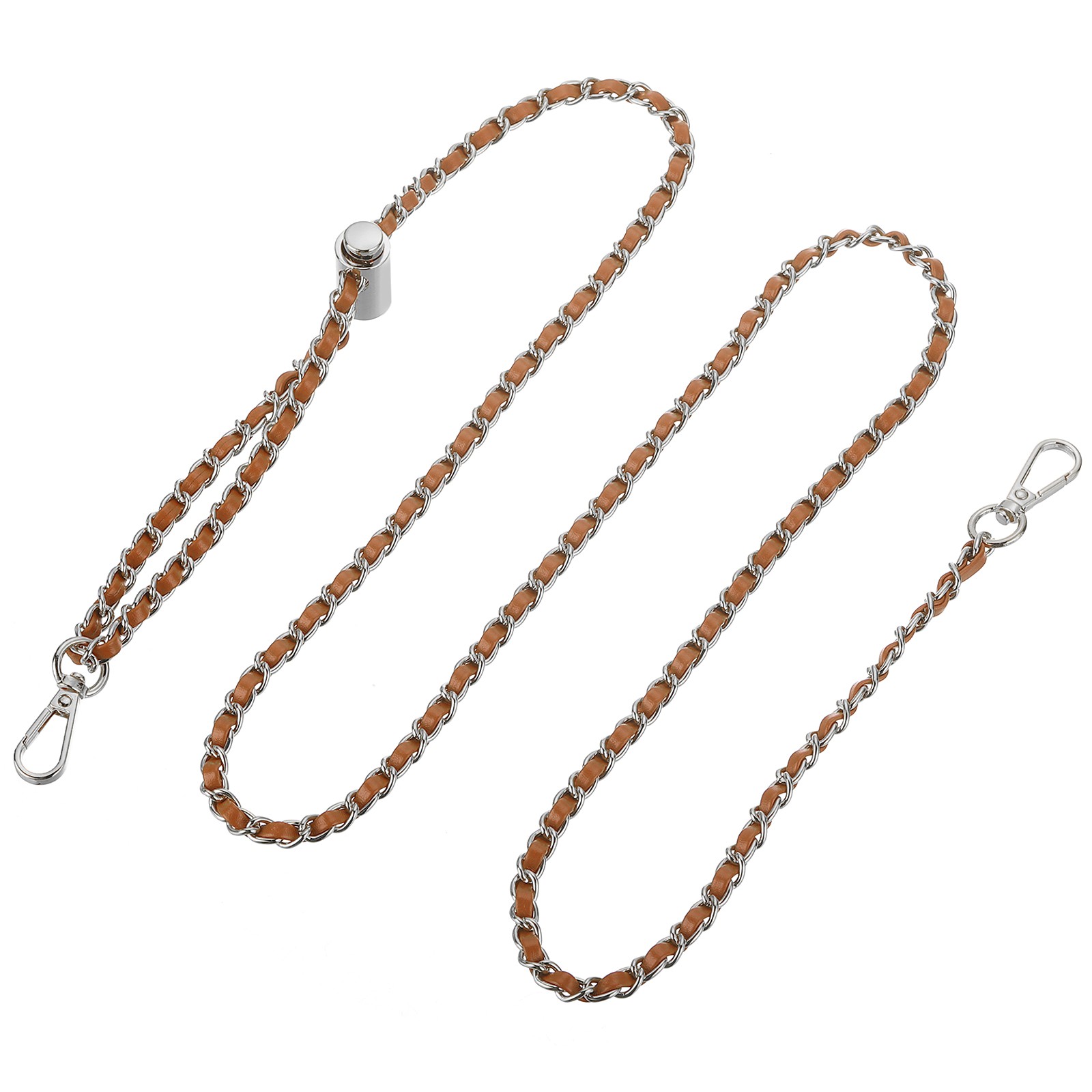Purse Chain Strap, 55 Inch Adjustable Chains Strap Brown/Silver