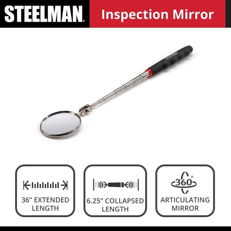 41819 36-Inch Telescoping 2.25-Inch Round Inspection Mirror