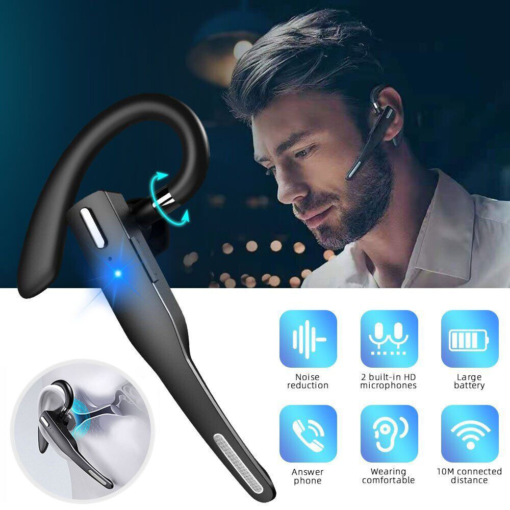 Bluetooth 5.1 Headset Wireless Hands Free Headphones Earbuds For iPhone Android