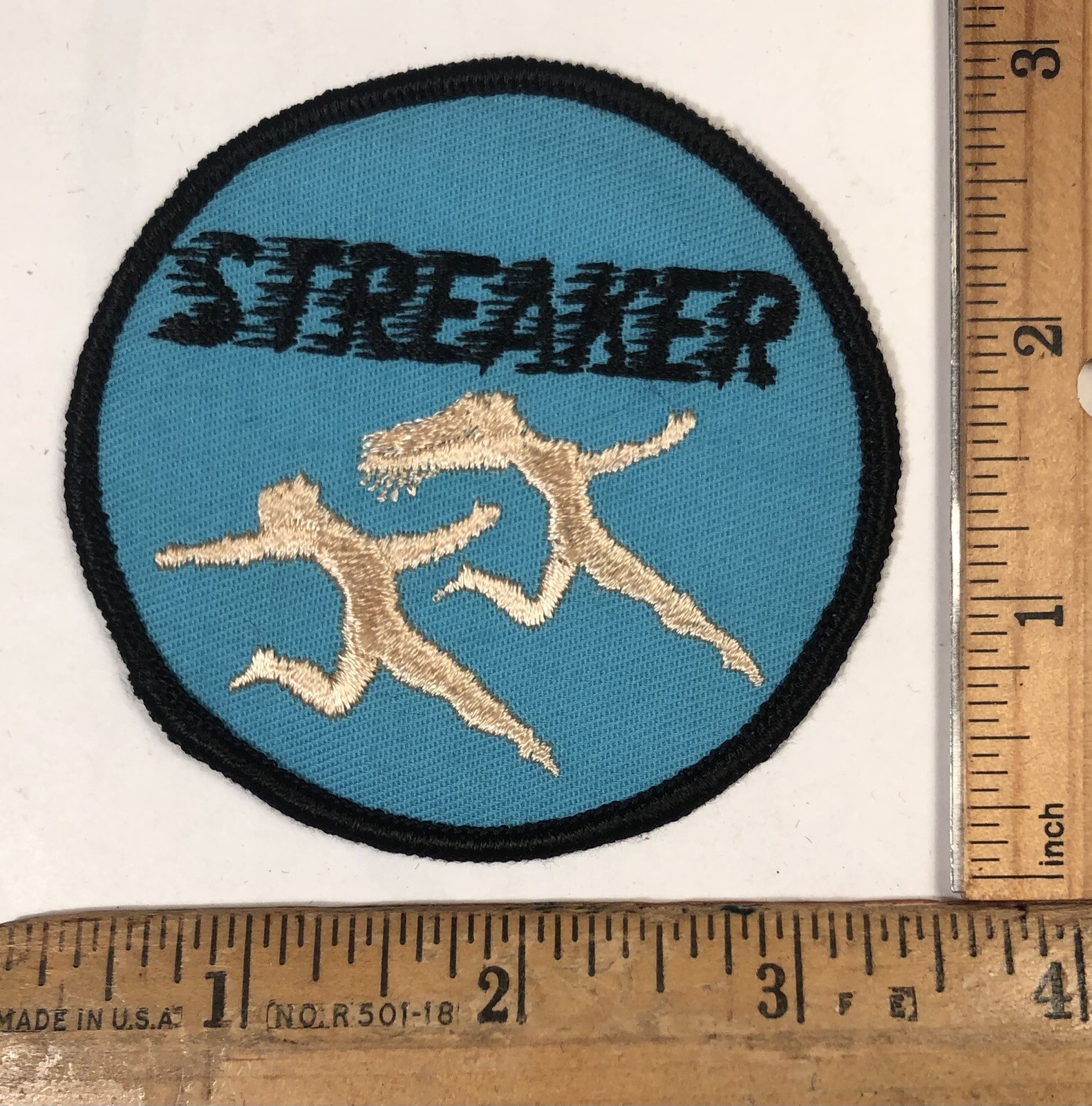 Vintage Streaker Patch Funny Hippie Biker Naughty Streaking Nudist