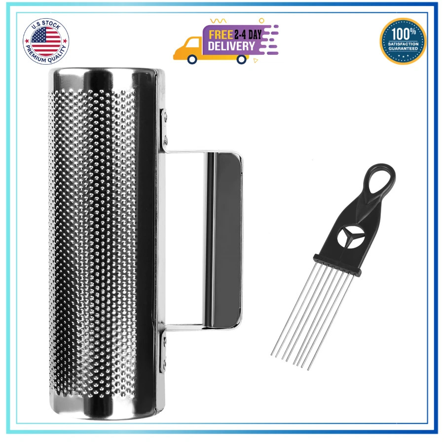 8 Inch Stainless Steel Metal Guiro Percussion Instrument With Scraper