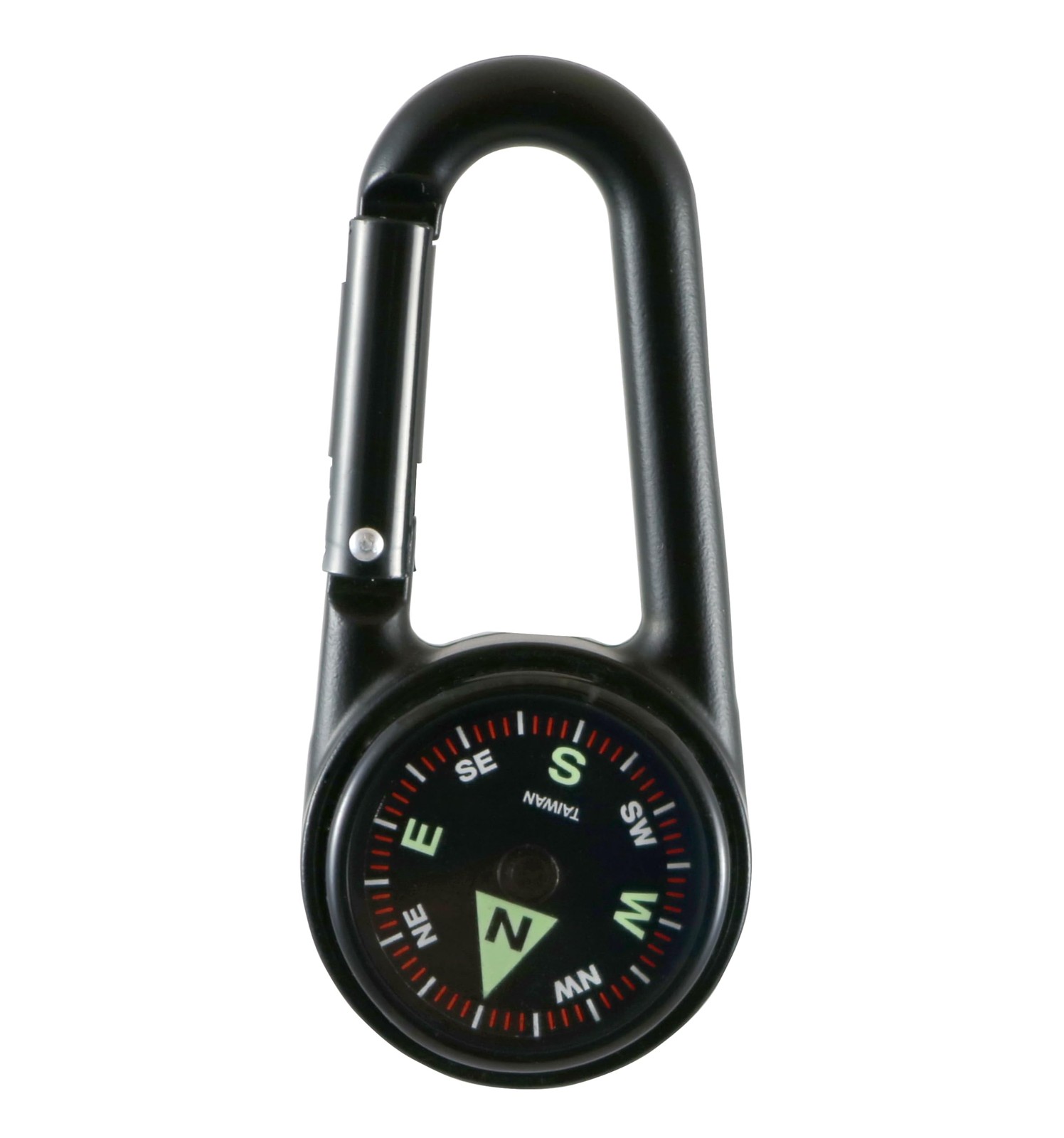 Carabiner Compass with Liquid-Filled Design, Luminous Directional Markers, Bu...
