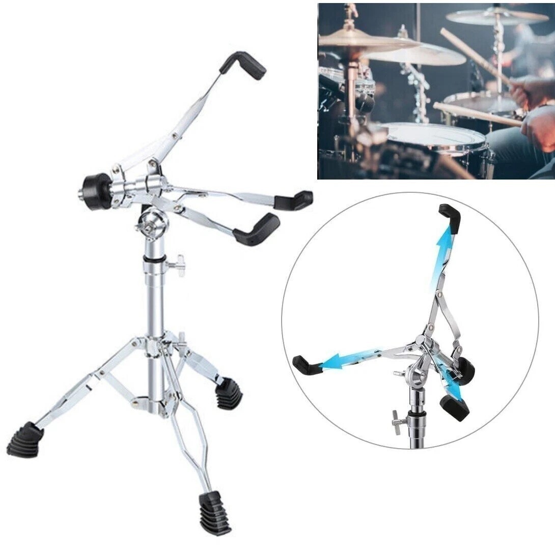 Snare Drum Stand Adjustable Concert Stand Heavy Duty Tripod Holder Sliver