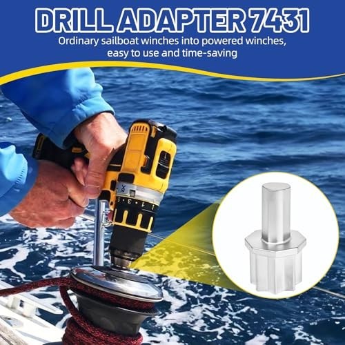2PCS Boat Winch Drill Adapter Portable Winch Crank Tool Sailing Marine Gear