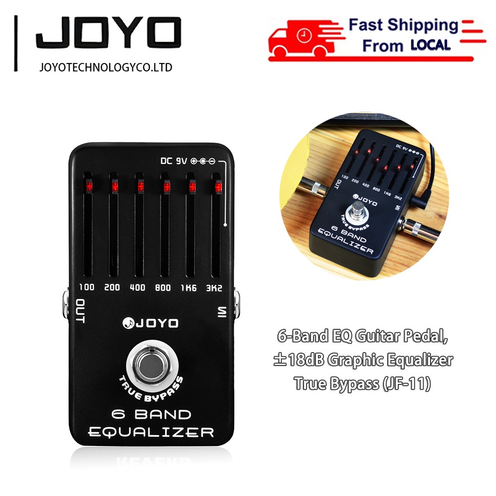 JOYO 6-Band EQ Pedal Equalizer (100Hz, 200Hz, 400Hz, 800Hz, 1.6kHz, 3.2kHz)±18dB