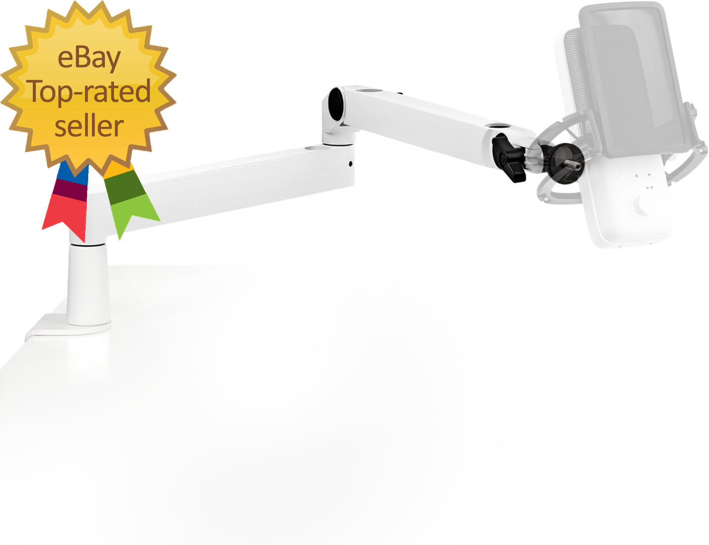Wave Mic Arm LP White  Premium Low Profile Microphone Arm with Cable Management