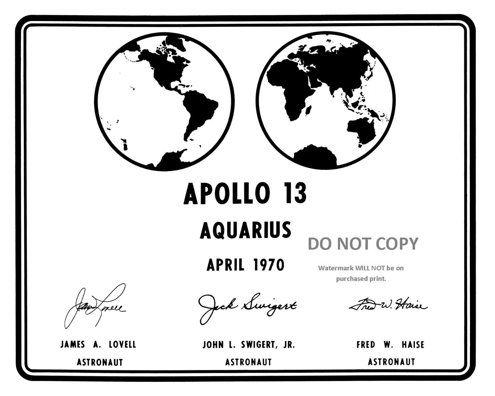 REPLICA OF PLAQUE TO BE LEFT ON MOON BY APOLLO 13 CREW  8X10 NASA PHOTO (ZY-877)