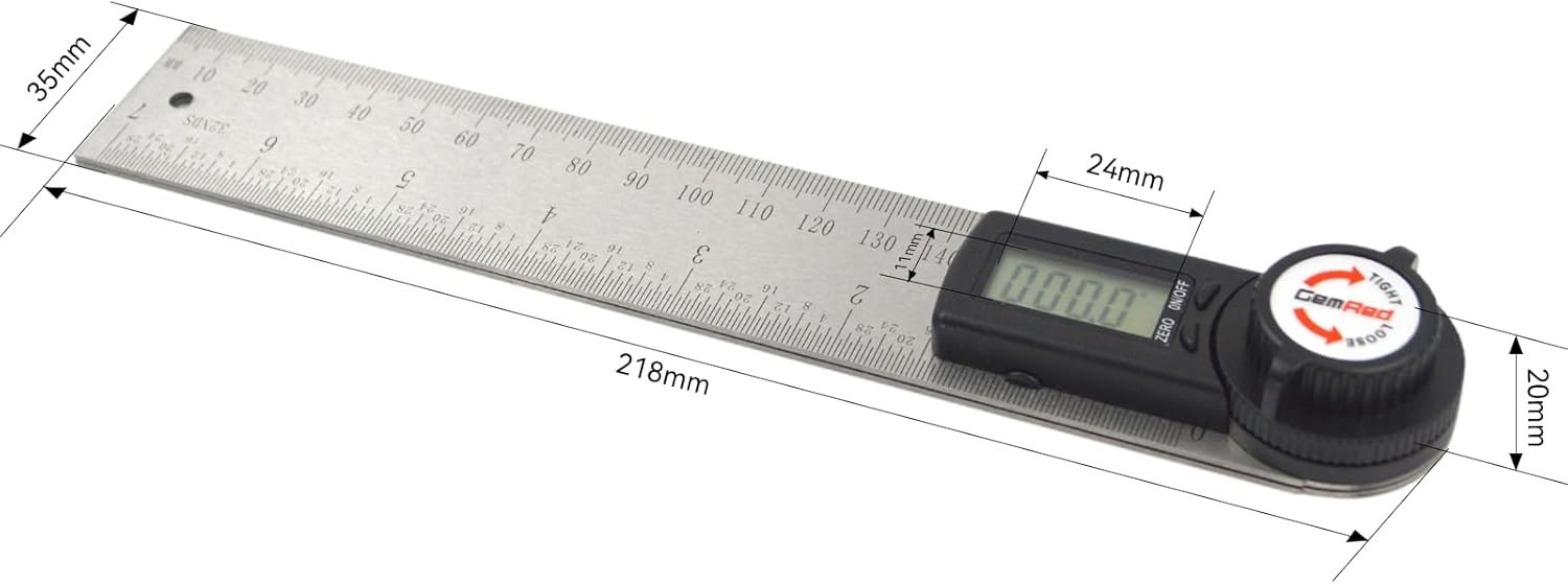 New Digital Angle Finder Stainless Steel 7inch Black Button