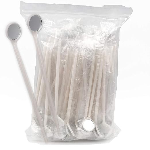 100pc Disposable Dental Mirror Mouth Teeth Reflector Hygiene Dentist Odontoscope