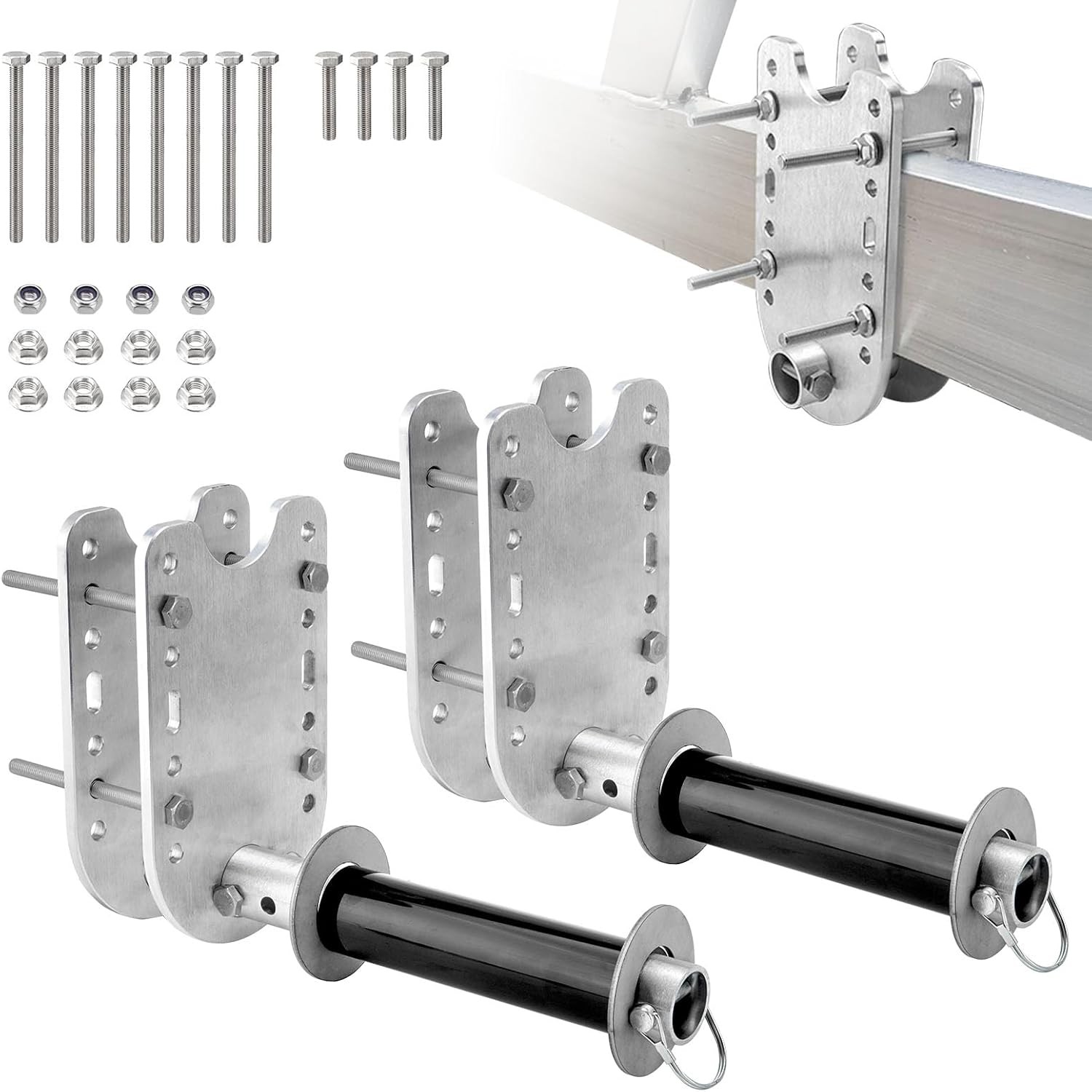 2PCS Aluminium Boat Lift Wheel Kit, Adjustable Boat Lift Wheel Bracket Universal