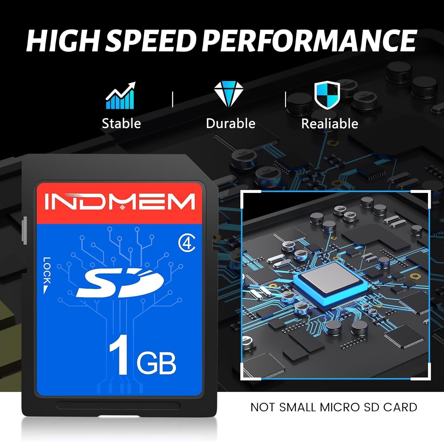 INDMEM SD Card 1GB, 6 Packs Class 4 1GB Flash Memory Card MLC Standard Secure...