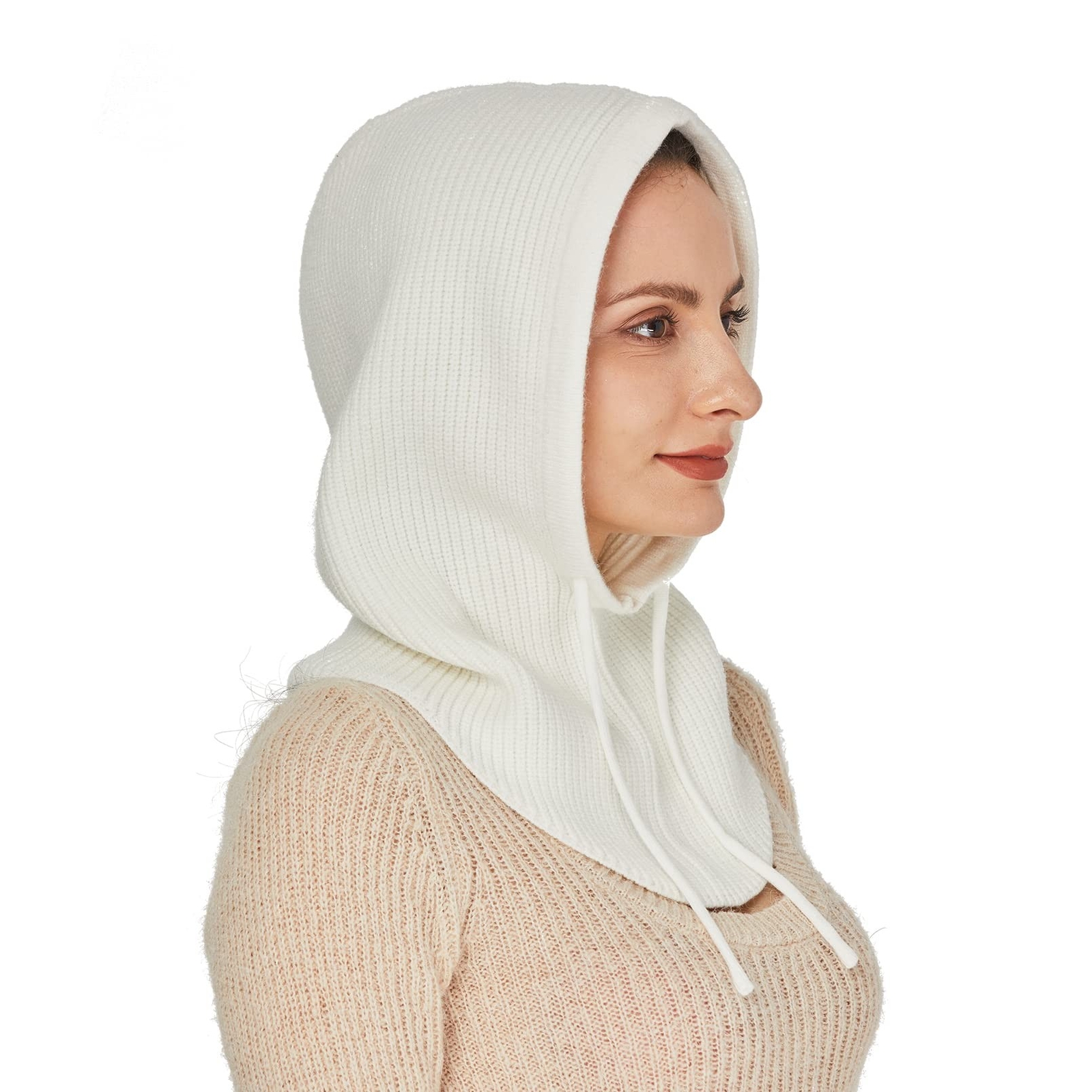 Facecozy Winter Hats for Women, Wool Blend Hooded Scarf Hat for Women Balacla...