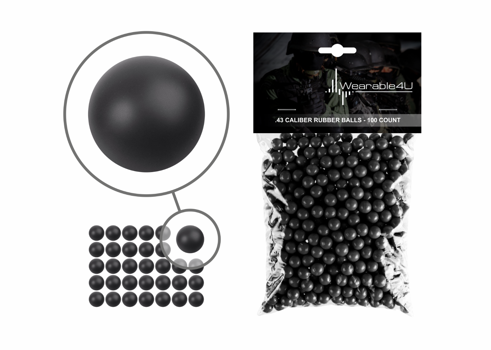 Wearable4U New Reusable Training Rubber Balls for Paintball Guns