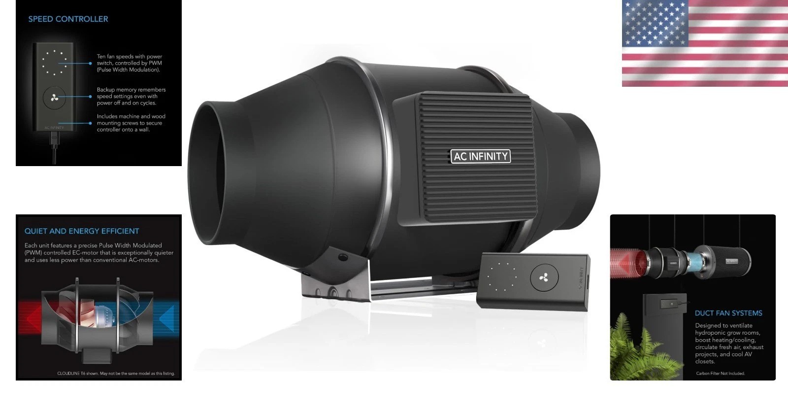 Cloudline Pro S4 Inline Duct Fan - Quiet Ventilation Booster