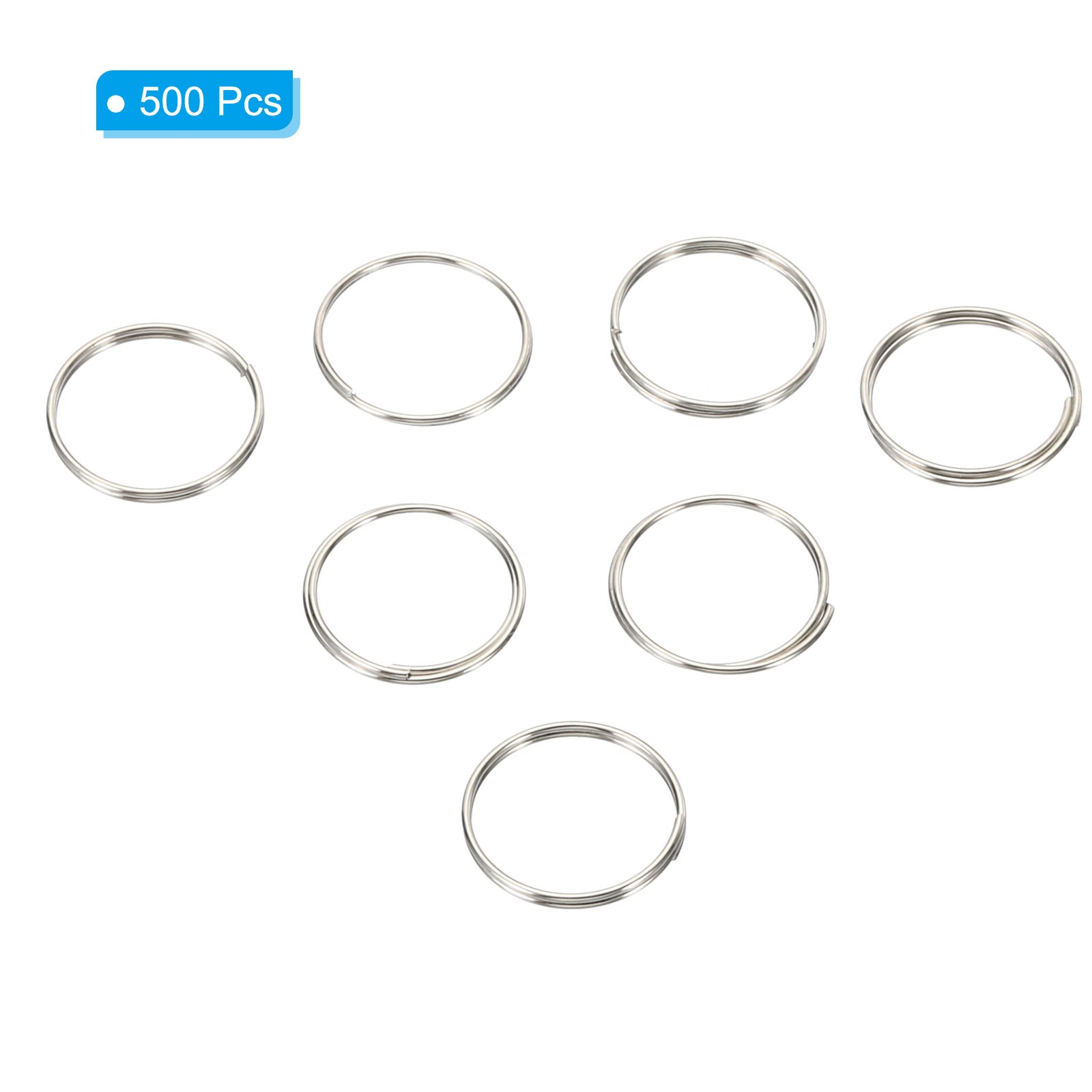 500 Pcs 11mm/0.4" OD Chandelier Split Ring Circular Ring Clips Silver