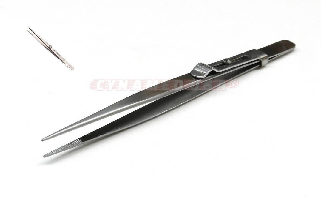 GEM & DIAMOND STONE TWEEZERS LOCKING JEWELRY TWEEZER SLIDE LOCK FINE TIP