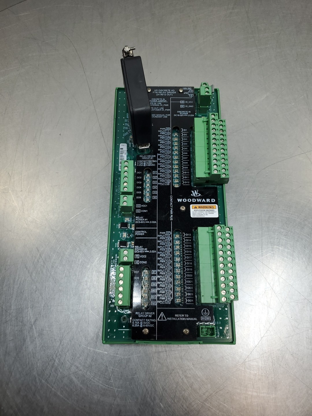 Woodward 5441-694 Rev A HD Discrete I/O FTM Relay Driver, 24IN/12OUT.