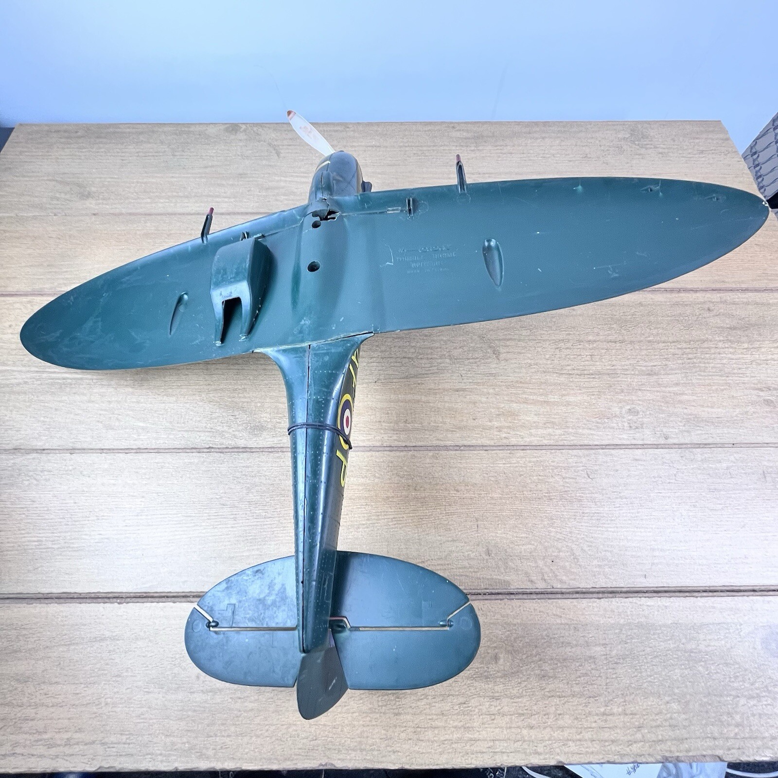 Vintage Cox Thimble Drome Spitfire #7800 RAF Gas Engine Model Tether Airplane