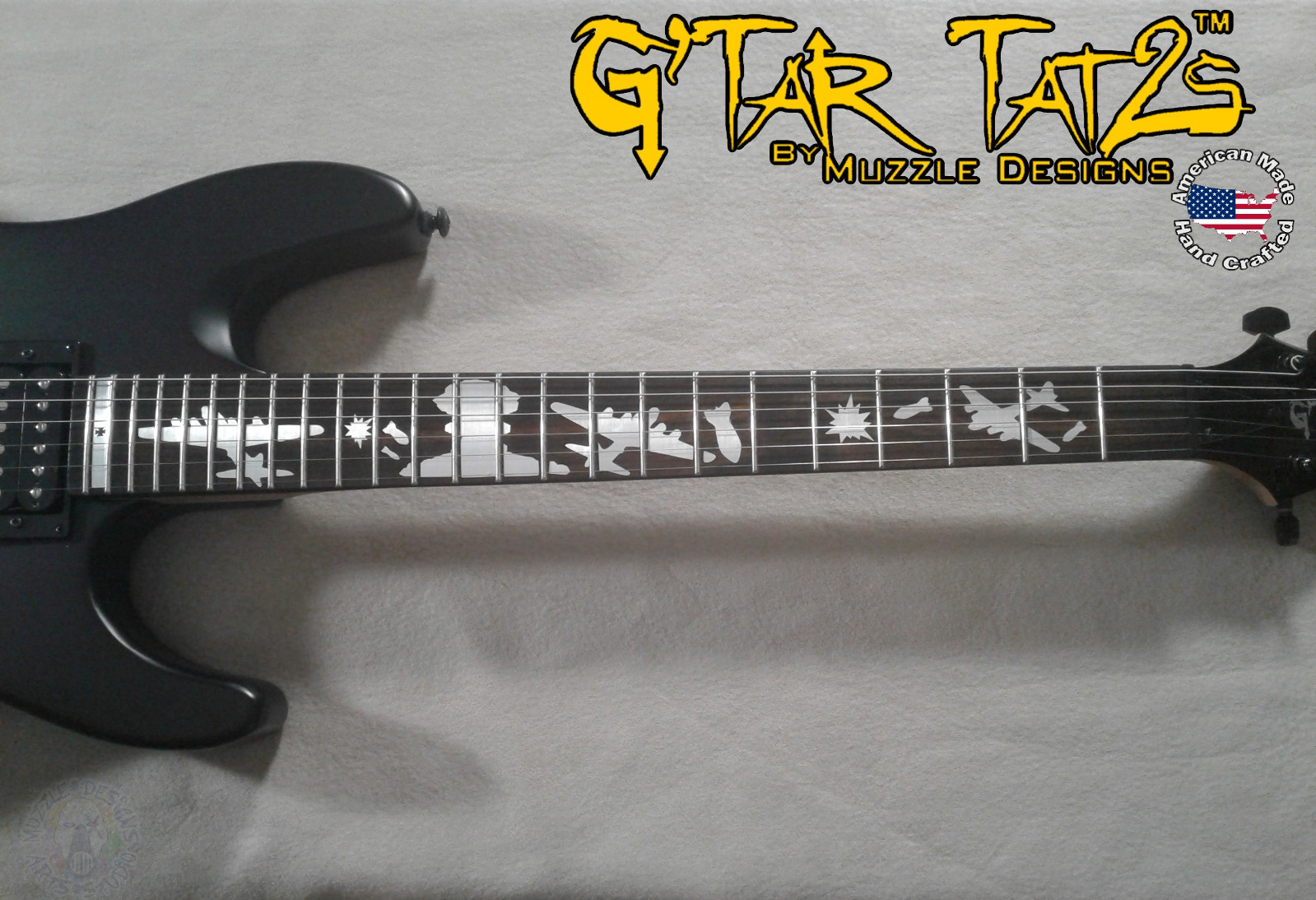 Bomber Airplanes Sticker Decal Inlay-Aluminum for Right handed guitar 22-24 Fret