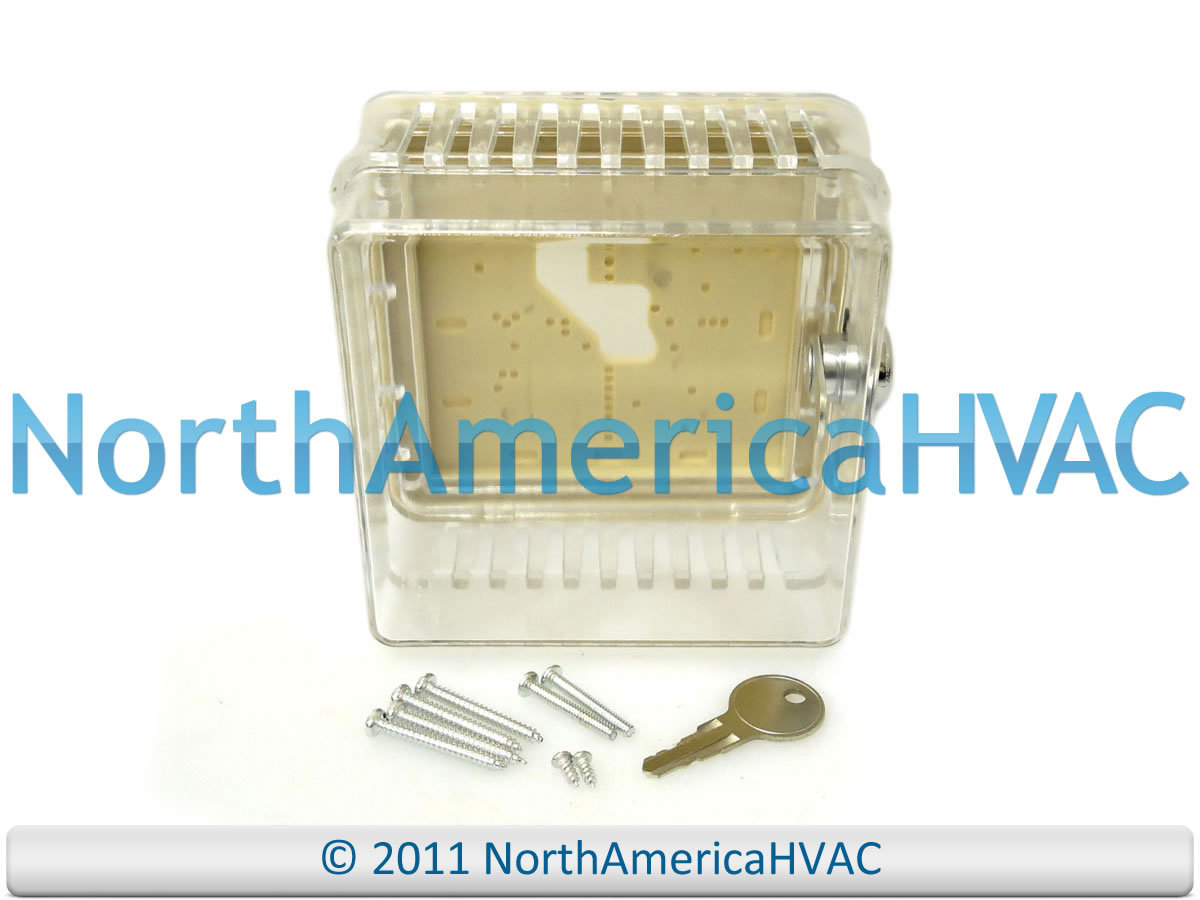 Thermostat Guard Clear Case Lock & Key Fits Supco White Rodgers BTG-EK F29-0225