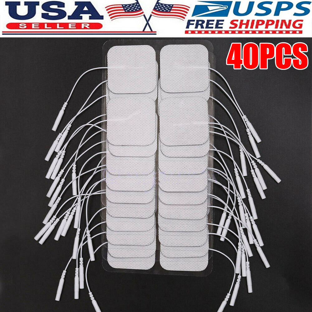 40 TENS Electrode Pads EMS Replacement Unit 7000 3000 2x2 Muscle Stimulator BULK