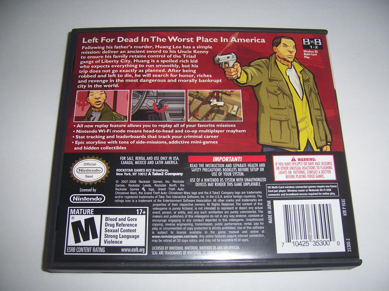 Replacement Box Case for Grand Theft Auto: Chinatown Wars Nintendo DS