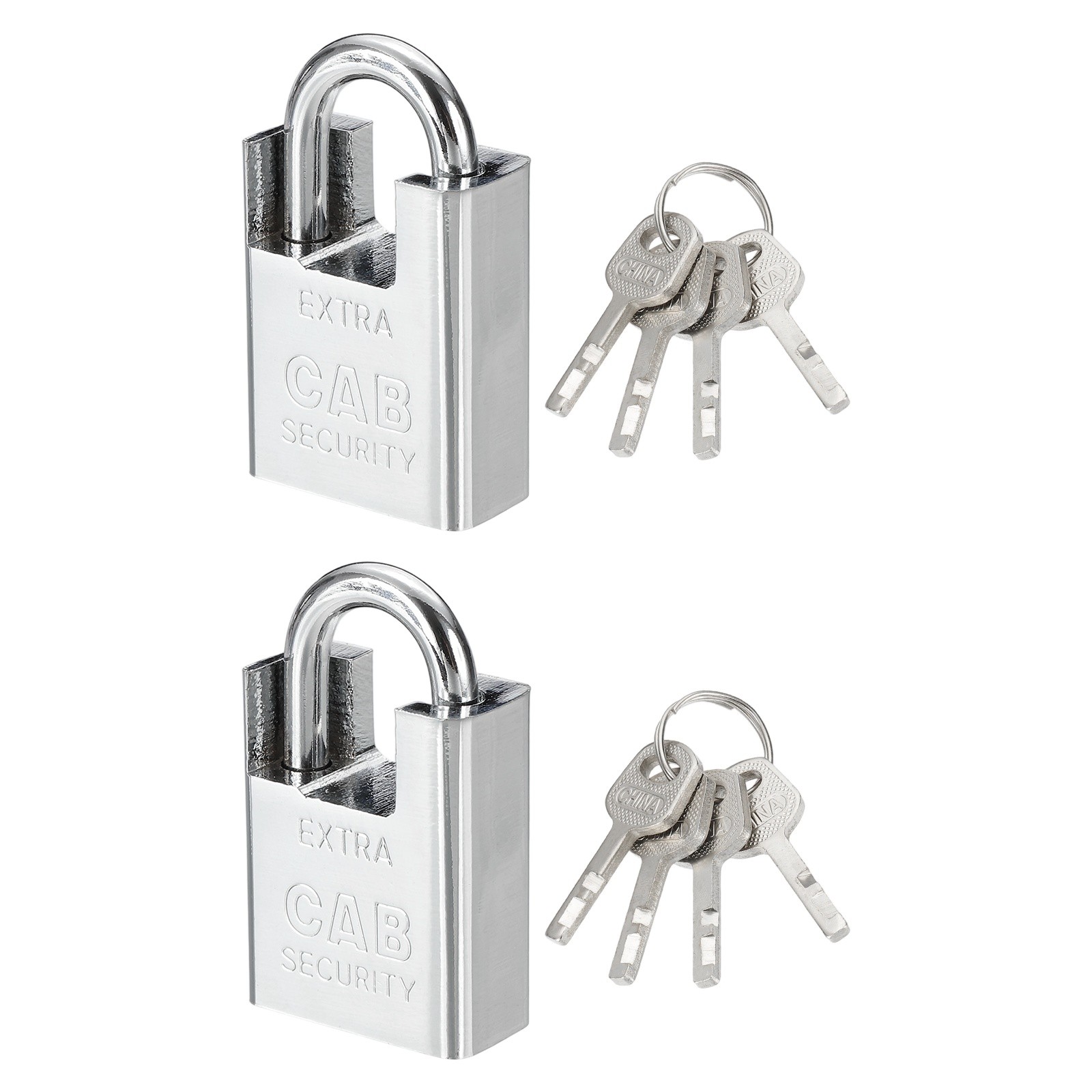 2Pcs 1.2" High Security Padlock Steel Wrapped Beam Locks with 4 Keys