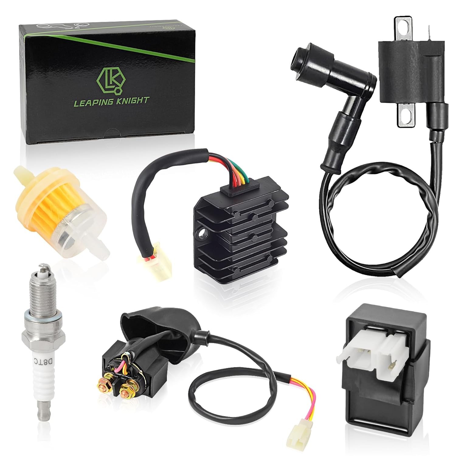 Ignition Coil Kit with 6 Pin AC CDI Box Voltage Regulator Rectifier Solenoid