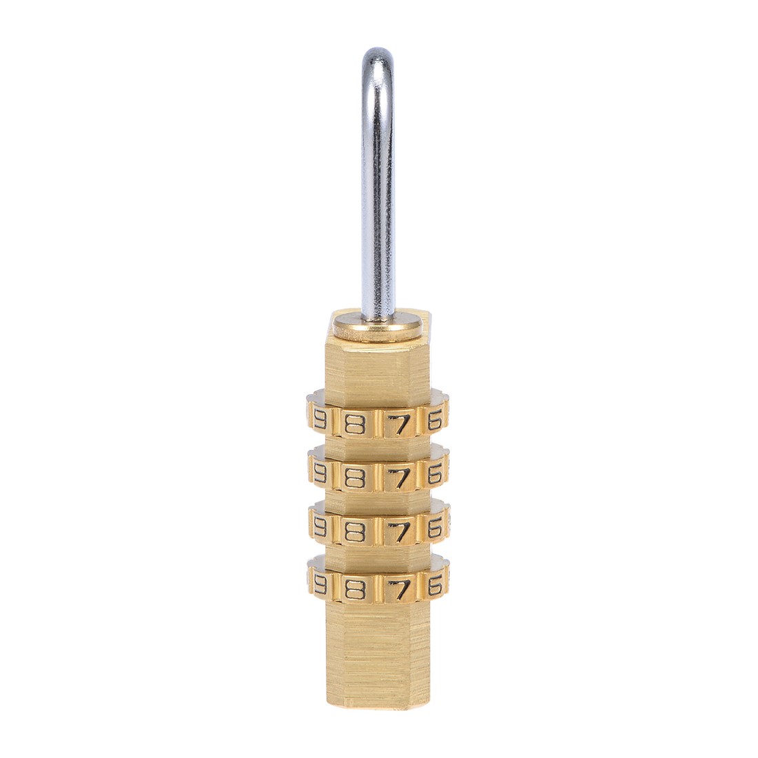 4 Digit Combination Padlock, 3mm Shackle 21mm Body Width, Brass Lock