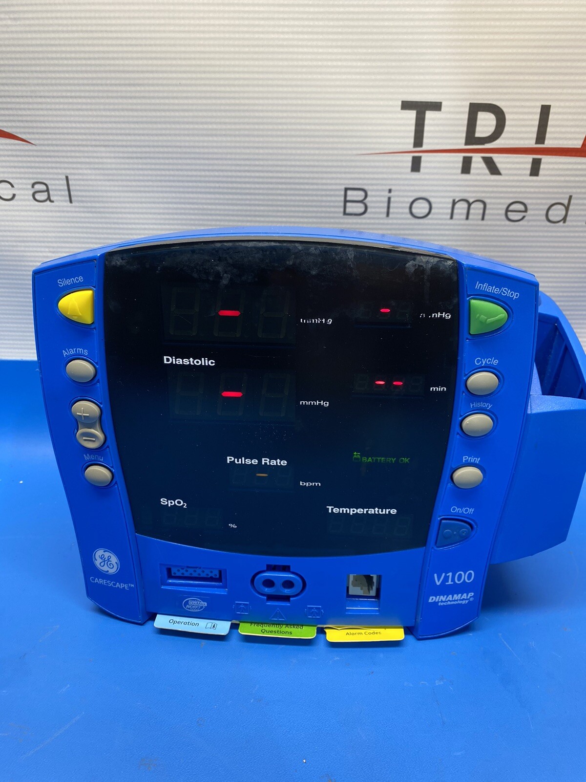 GE CARESCAPE DINAMAP V100 VITAL SIGNS PATIENT MONITOR