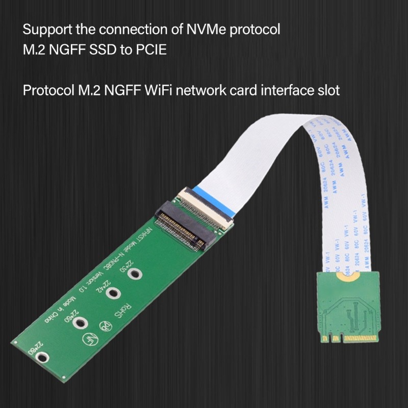 Flexible M.2 A+E Key to NVME SSDs Adapter Cable for Easy Installation