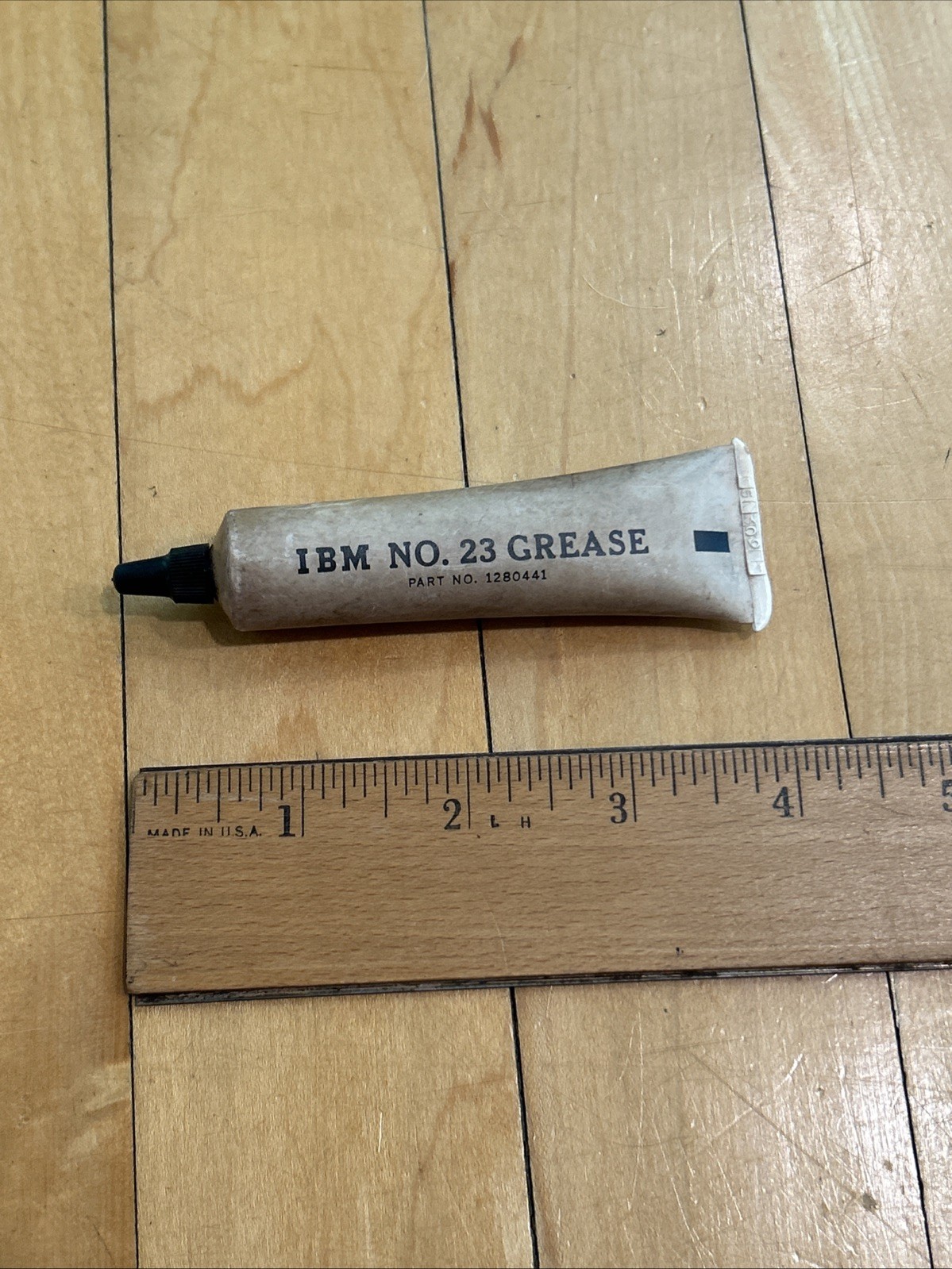 Vintage IBM No. 28 Grease Lubricant 0.6 ounce Tube P/N 1280441 - Partially Full