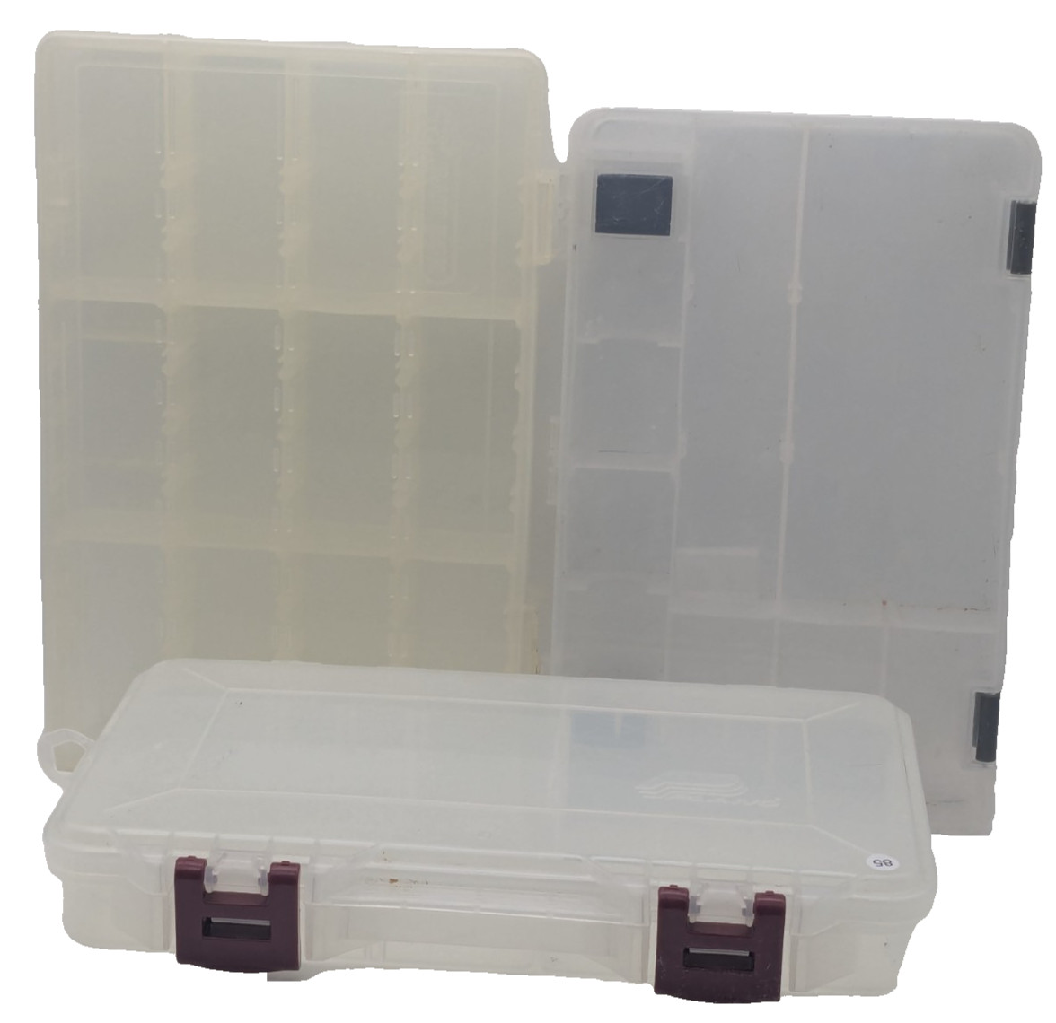 3 Clear Plastic Adjustable Storage Organizer Utility Craft Tackle Boxes 10.75"