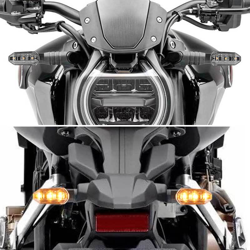 4X Universal Clear Mini LED Motorcycle Turn Signal Indicator Amber Blinker Light