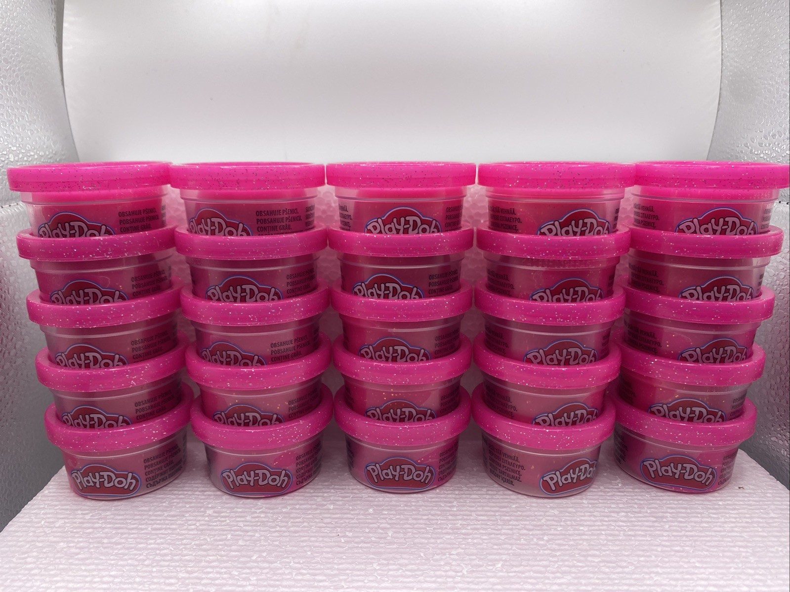 Hasbro Play-Doh (25) 1 Ounce Containers SPARKLE RED VIOLET GLITTER