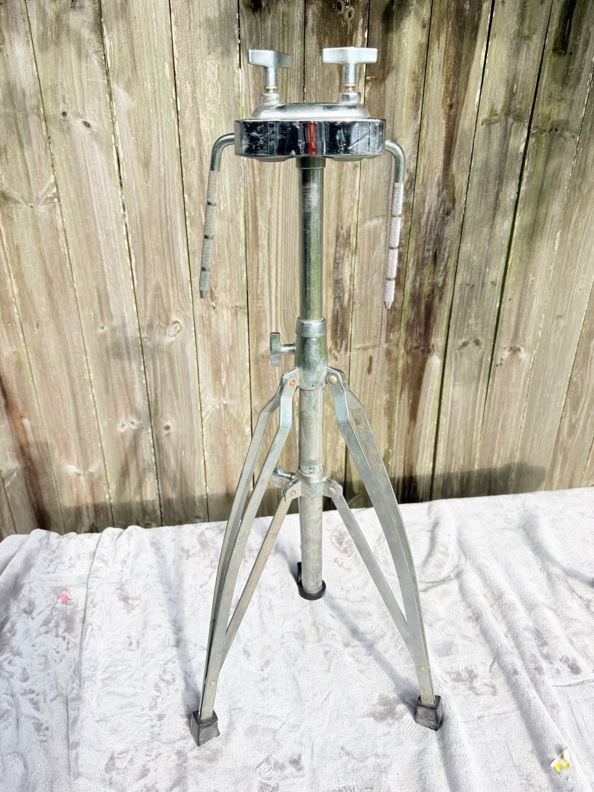 Chrome Double Conga Bongo Tom Tom Stand