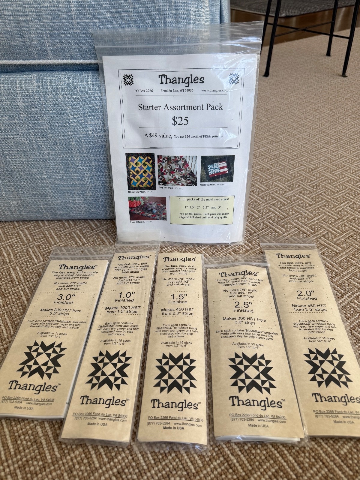 Thangles Starter Pack with 5 Sets of most used Thangles Plus 4 Patterns