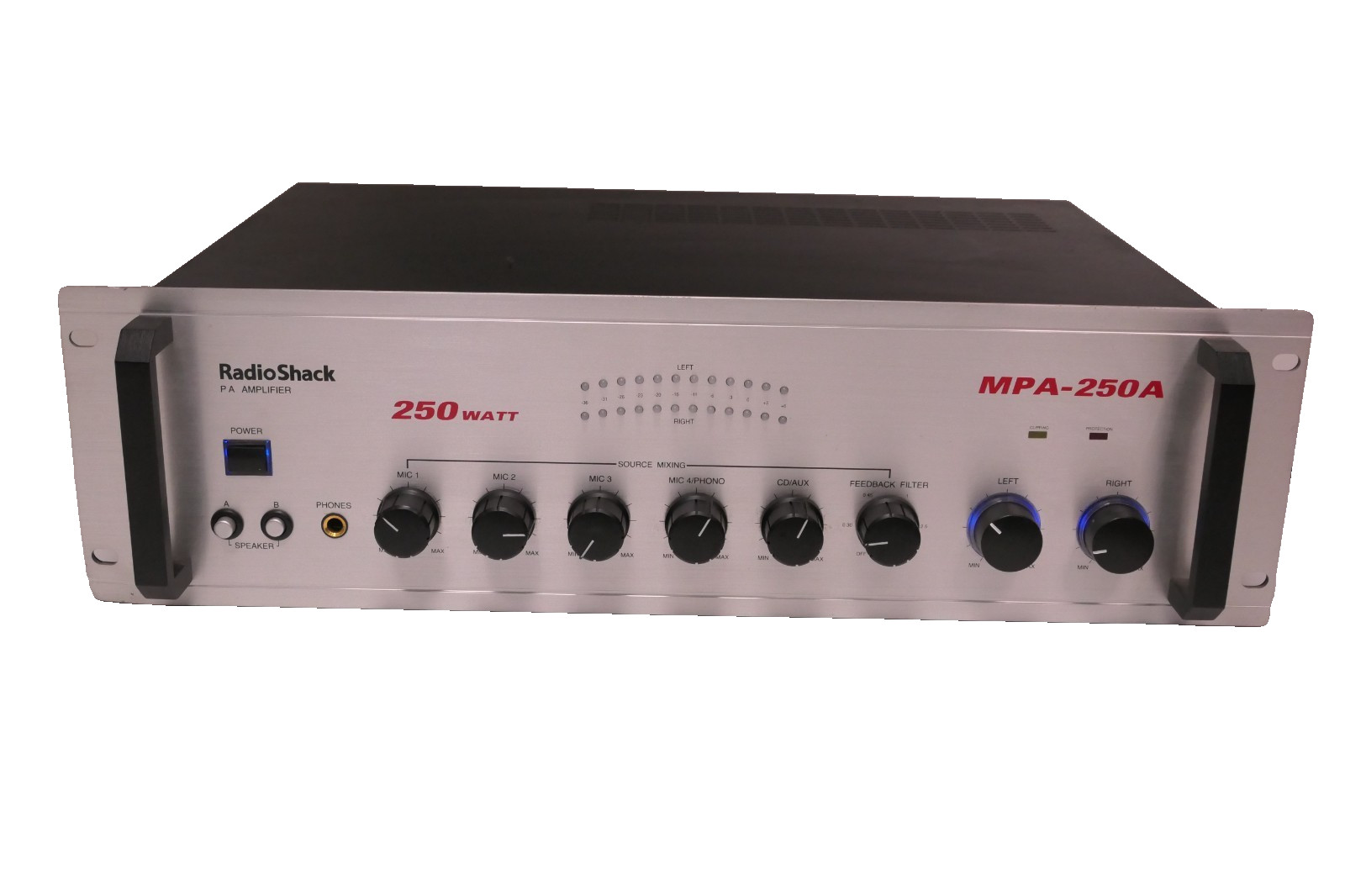 RadioShack MPA-250A PA Stereo Amplifier 250 Watt 250W Rack Mount Amp - Tested