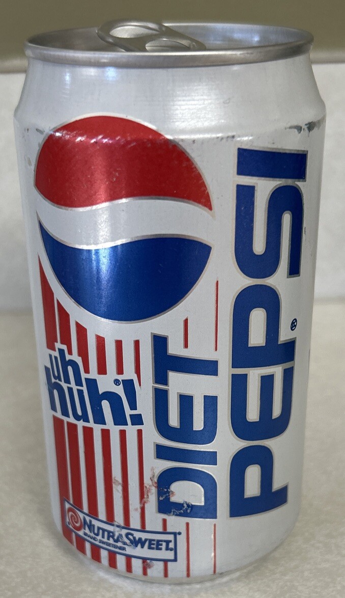 Vintage DIET PEPSI uh huh! Rare! 12oz Empty Aluminum Pull Tab Soda Can