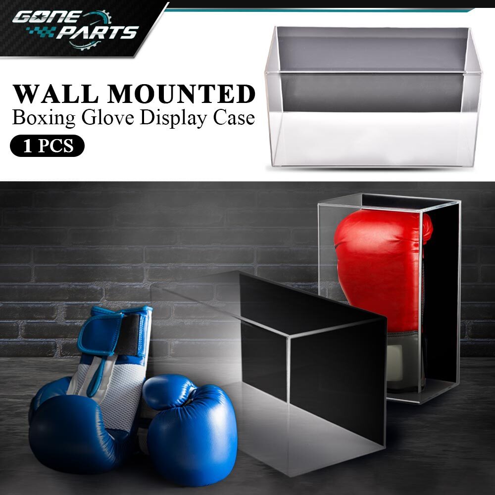 Acrylic Wall Mount Horizontal Boxing Glove Display Case Protecting Full Size LJ